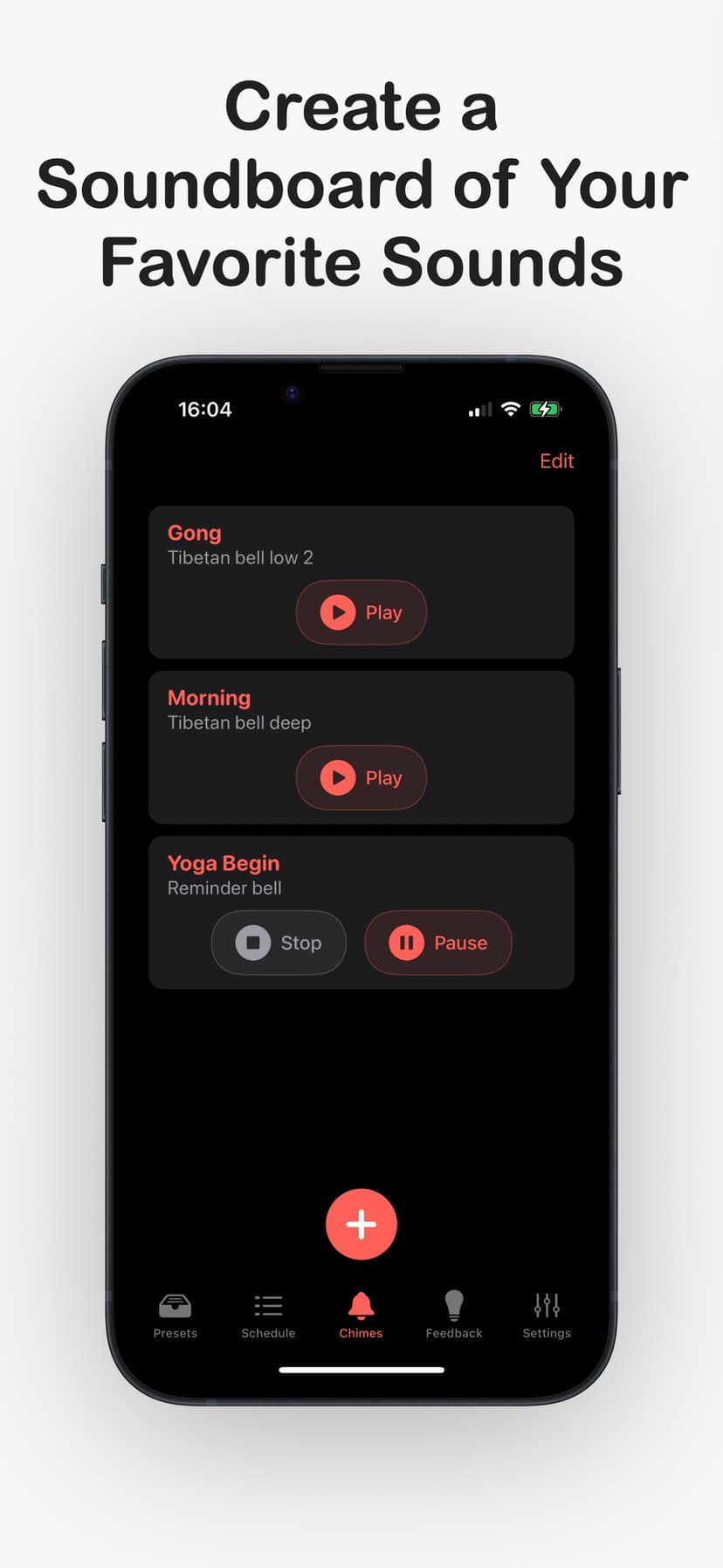 Moment app soundboard and chimes